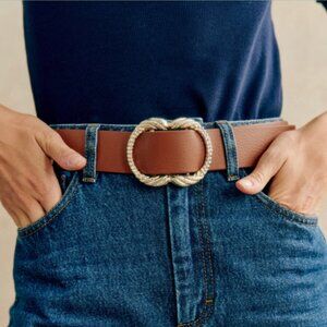 Sézane NWT Artemis Belt in Natural Heritage Leather Size 80